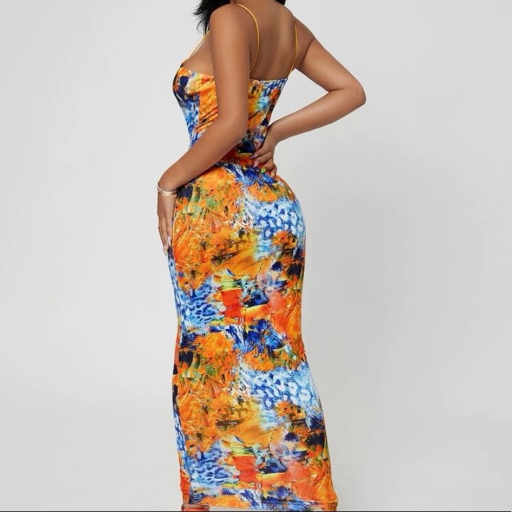 SHEIN Graphic print body con cami dress